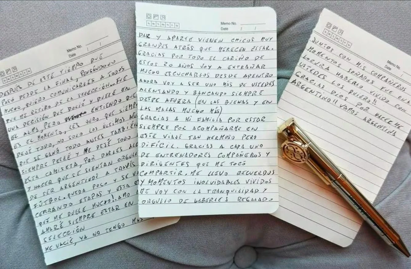 CARTA DESPEDIDA SELECCIÓN ARGENTINA MESSI